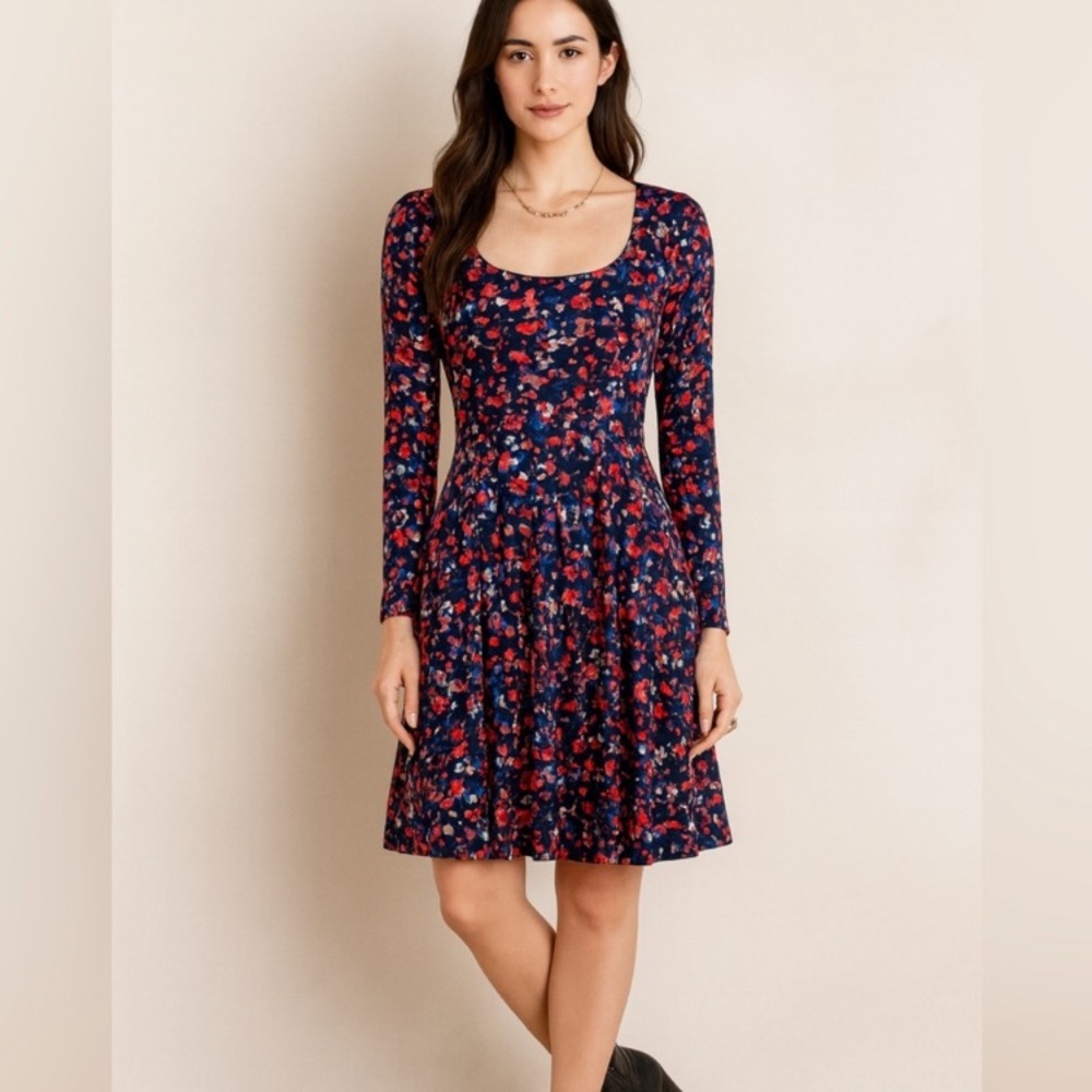 Y2K Anthropologie EUC Knit Panel Saraid Dress 89% Rayon, Small/Medium